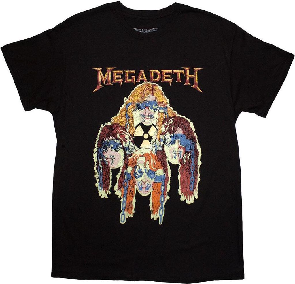Megadeth - "Nuclear Glow Heads" T-Shirt für Herren/Damen Uni RO13126 (S) (Schwarz)