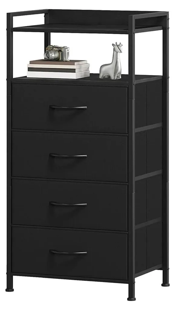 Commode en tissu avec structure métallique robuste - 4 tiroirs de tri