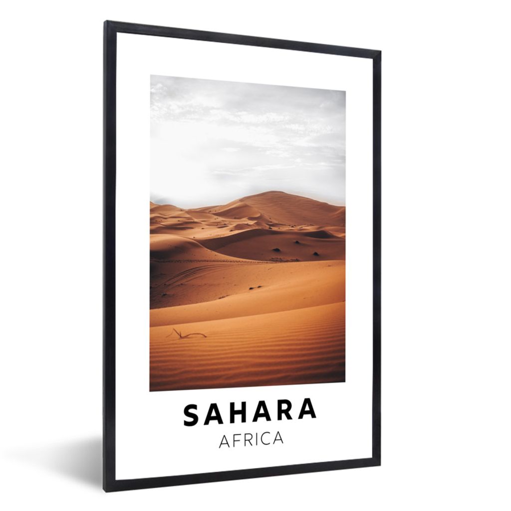 MuchoWow Gerahmtes Poster Sand - Afrika - Natur 20x30 cm - Poster mit Schwarzem Bilderrahmen Wandposter Rahmen Foto Bilder - Drucken - Bilder Pos...