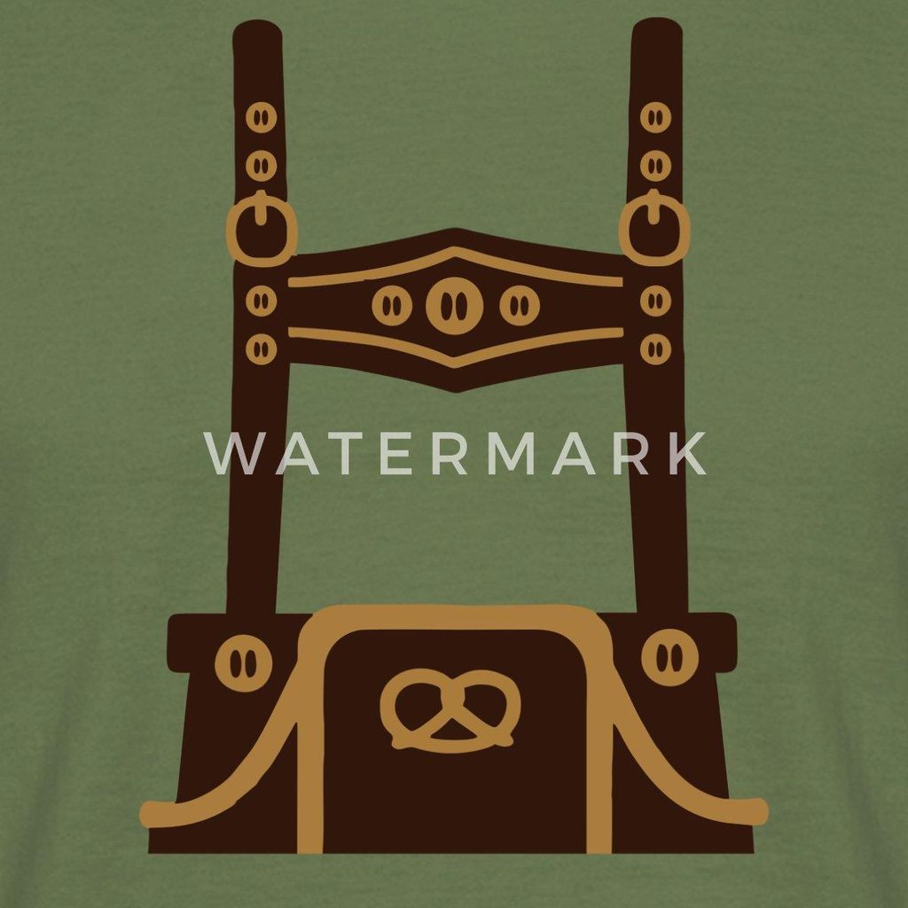 Spreadshirt Lederhosen Tracht Outfit Männer T-Shirt, L, Militärgrün