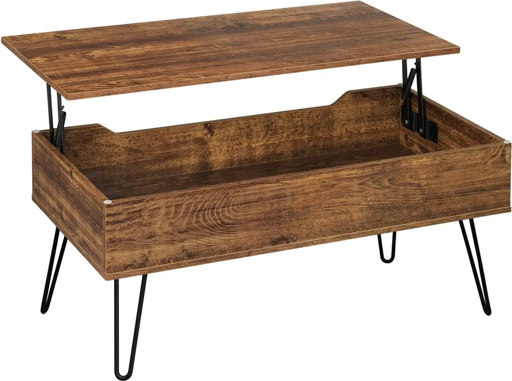 Table basse gain de place avec grand coffre intérieur en bois