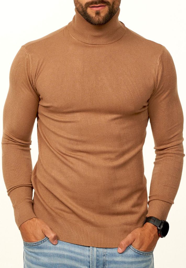 DAILY Baumwolle Herren Rollkragenpullover als Feinstrick Pulli in Slim Fit für Herren Männer Winterpullover - Casual & Business Look Rolli