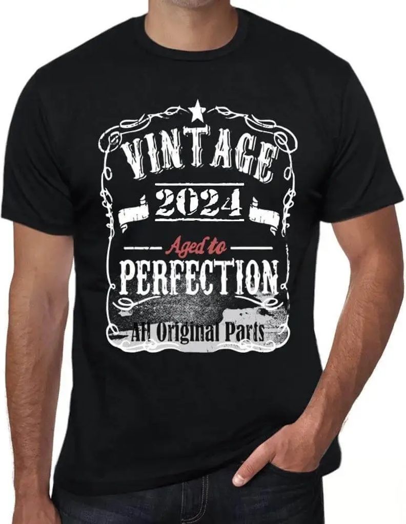 Herren Grafik T-Shirt Alle Originalteile bis zur Perfektion gealtert 2024 – All Original Parts Aged to Perfection 2024 – Öko-Verantwortlich Vi...