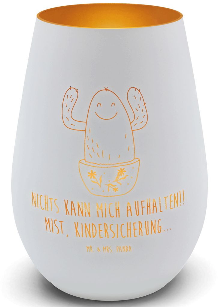 Mr. & Mrs. Panda Laterne Kaktus Happy - Weiß - Geschenk, Glas Windlicht, Spruch, Kakteen, Familie, Kerzenhalter, Lustig, Ausbildung, Teelichthalte...