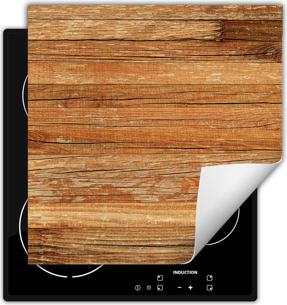 DarHaus Herdabdeckplatte 50x52 cm Anti Rutsch Matte Aufrollbar, Holz