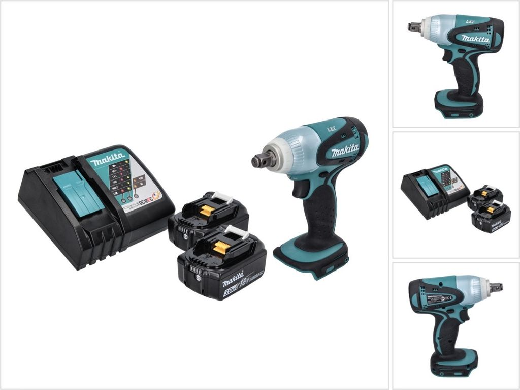 Makita DTW 251 RF Akku Schlagschrauber 18 V 230 Nm 1/2" + 2x Akku 3,0 Ah + Ladegerät