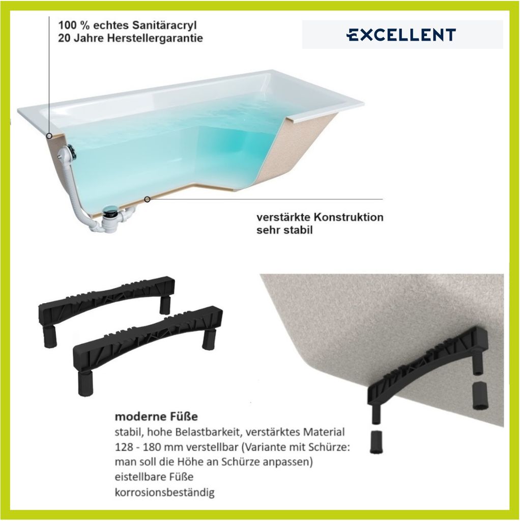 ECOLAM Badewanne Crown 190x120 cm Duobadwanne für zwei Produktbild 9