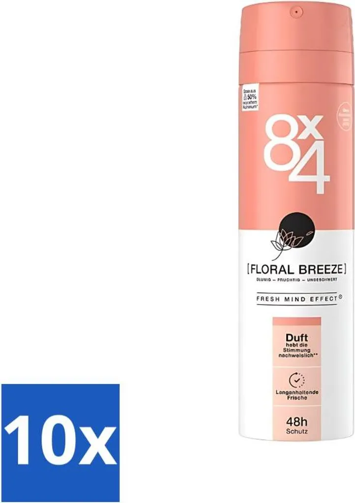 Deodorante 8x4 N.14 Floral Breeze 150ml - Stock 10 Pezzi Senza Alluminio