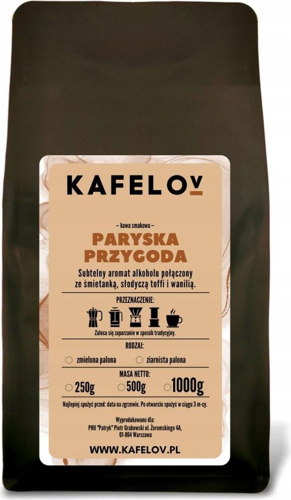KAFELOV | Kaffeepulver Paris-Abenteuer - 1000g - Aromatische Mischung - 100% Arabica