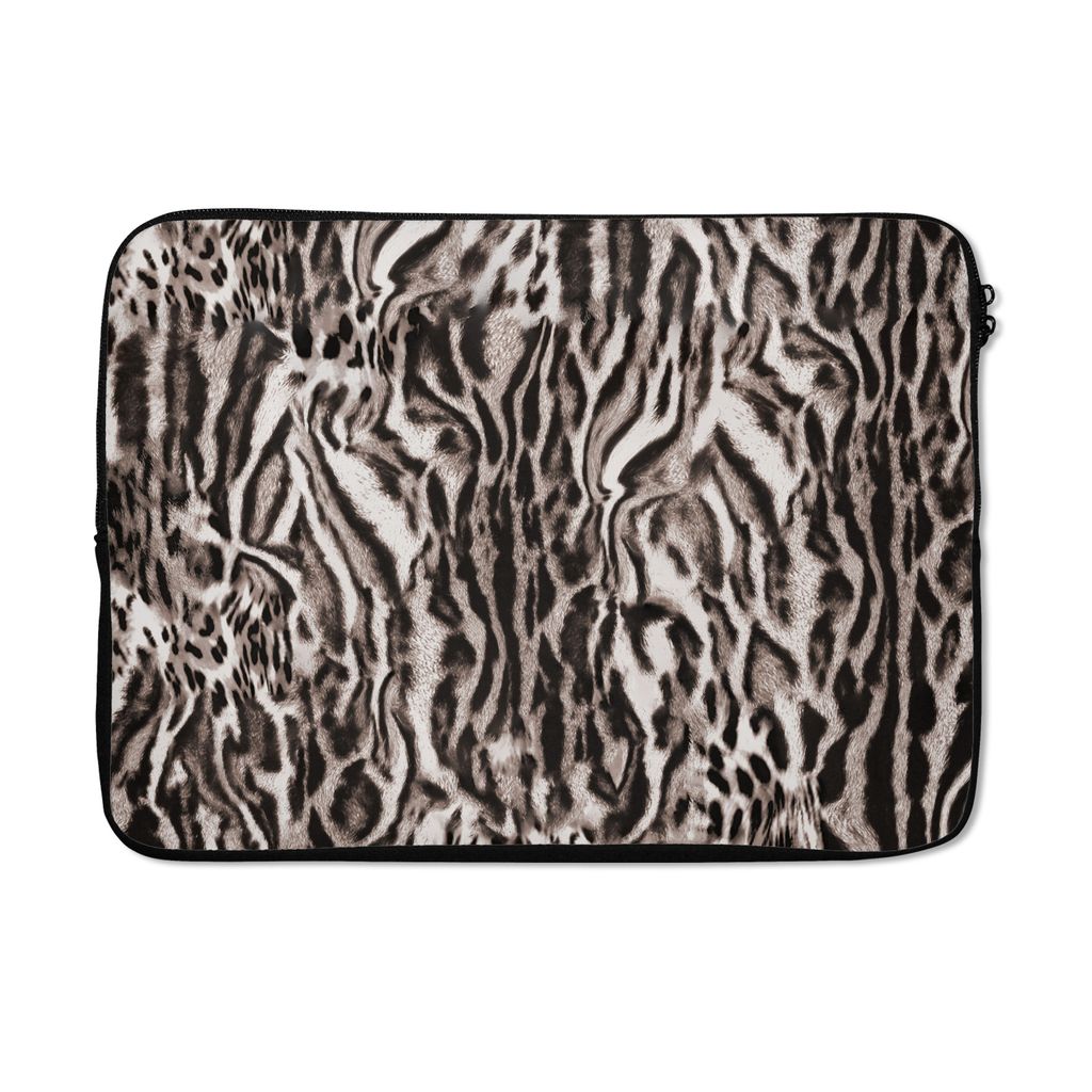 MuchoWow Laptop Hülle 14 ZollPanther Druck - Braun - Abstrakt Laptoptasche - Laptoptasche - Stoßsicher - Schutzhaube