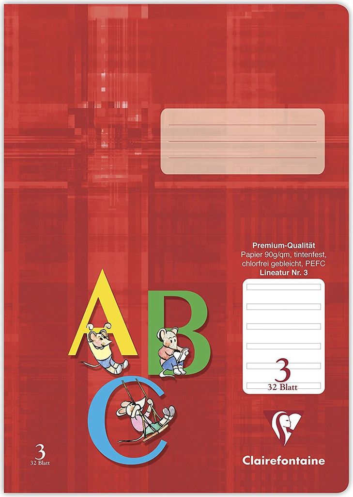 Clairefontaine Schulheft Premium DIN A4 Lineatur 3 32 Blatt