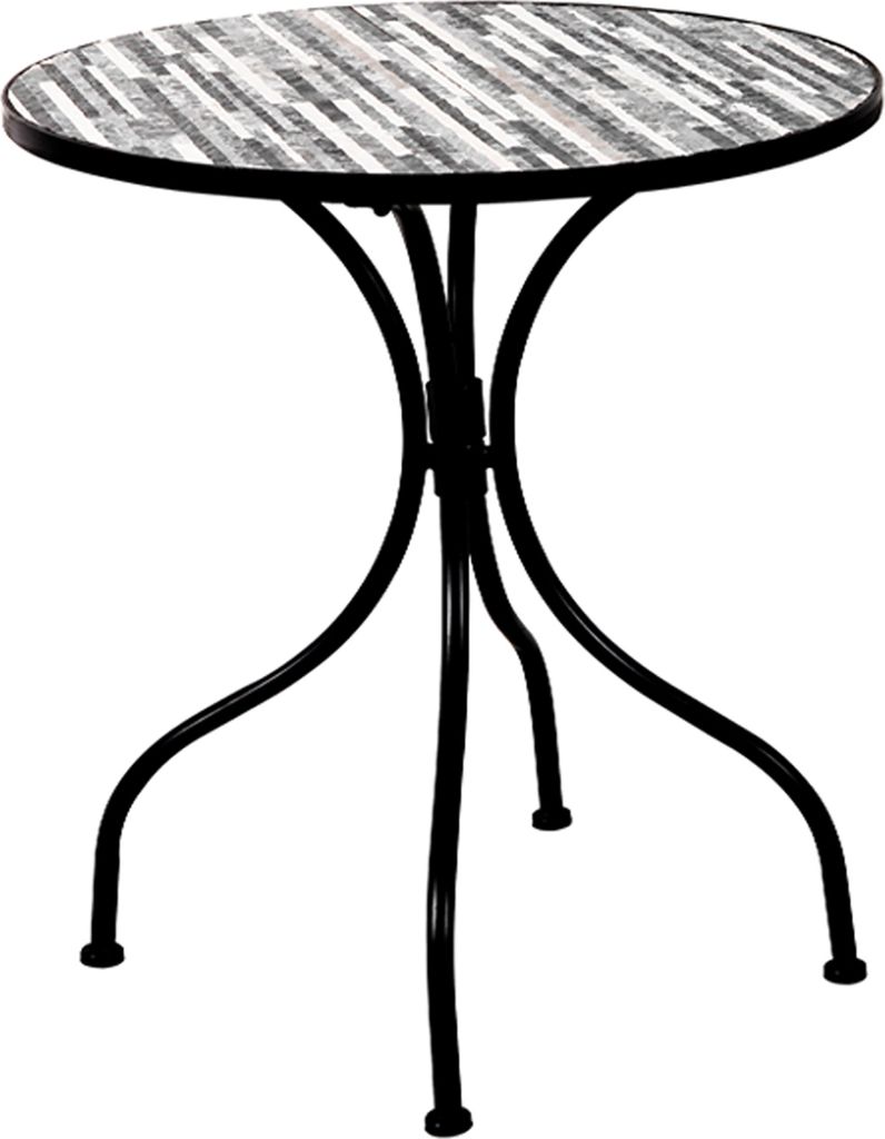 Mosaik Gartentisch Bistrotisch Balkontisch Tisch Ø60cm Stein Optik