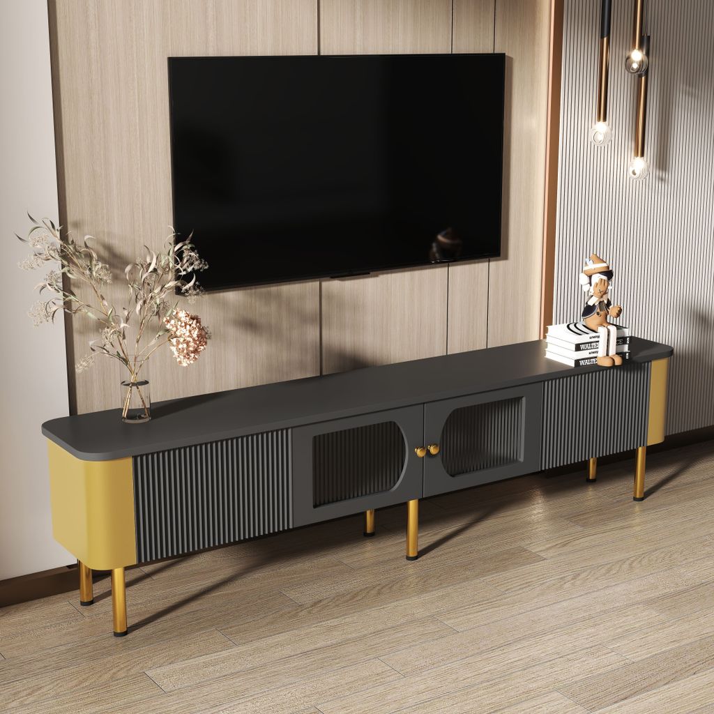 MODFU TV-Schrank Hochglanz Lowboard für 80-Zoll-TV, Produktbild 