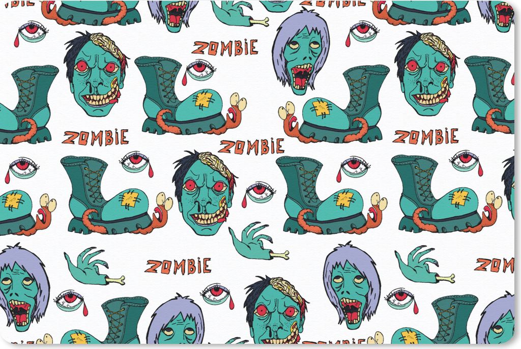 MuchoWow® Mauspad Mousepad Teenager - Zombie - Schuhe 27x18 Produktbild 