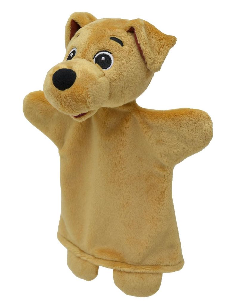 Handpuppe Hund Sprechend 26 cm Beige, 20395Z