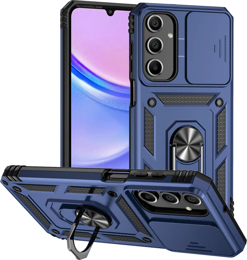 Custodia Samsung Galaxy A16 Blu: Armor Case con Slide Camera