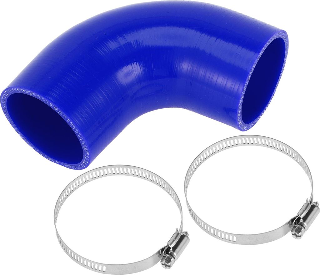1 Set 60mm/2.36" ID 90mm/3.54" Length 90 Degrees Blau Autosilikonschlauch mit Schellen Kühlmittelschlauch Universal