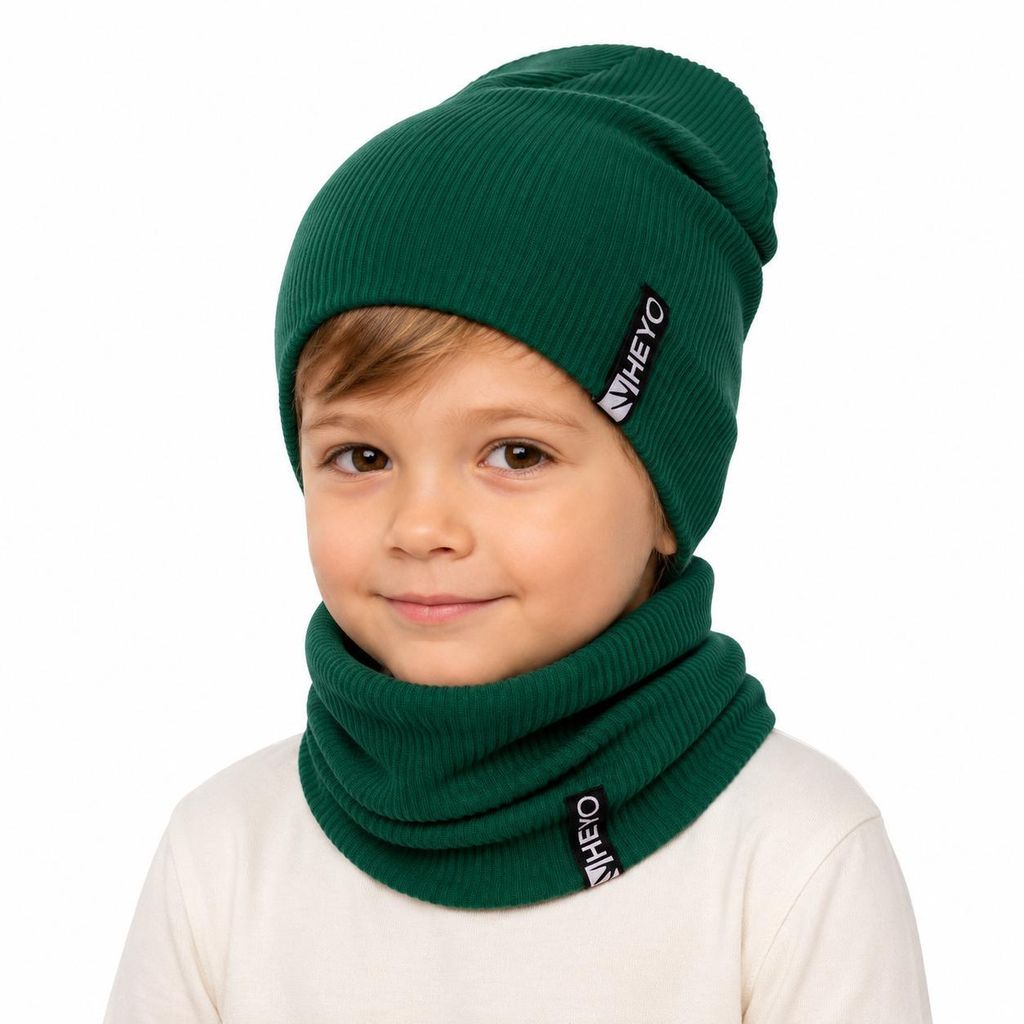 HEYO Kinder Beanie Mütze und Schlauchschal Set aus Produktbild 