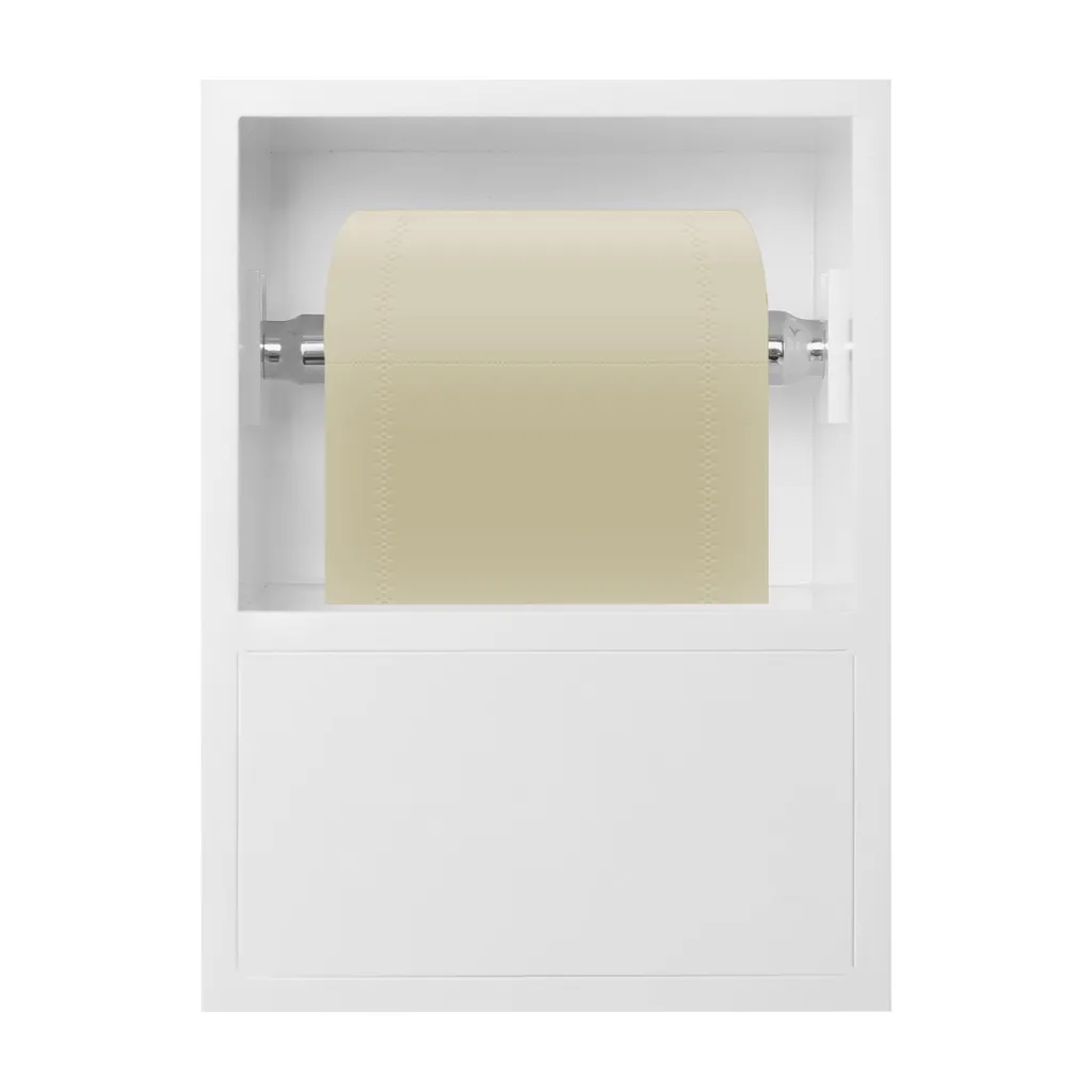 Porte-papier hygiénique encastrable blanc, charge 20kg, modèle IN-2024