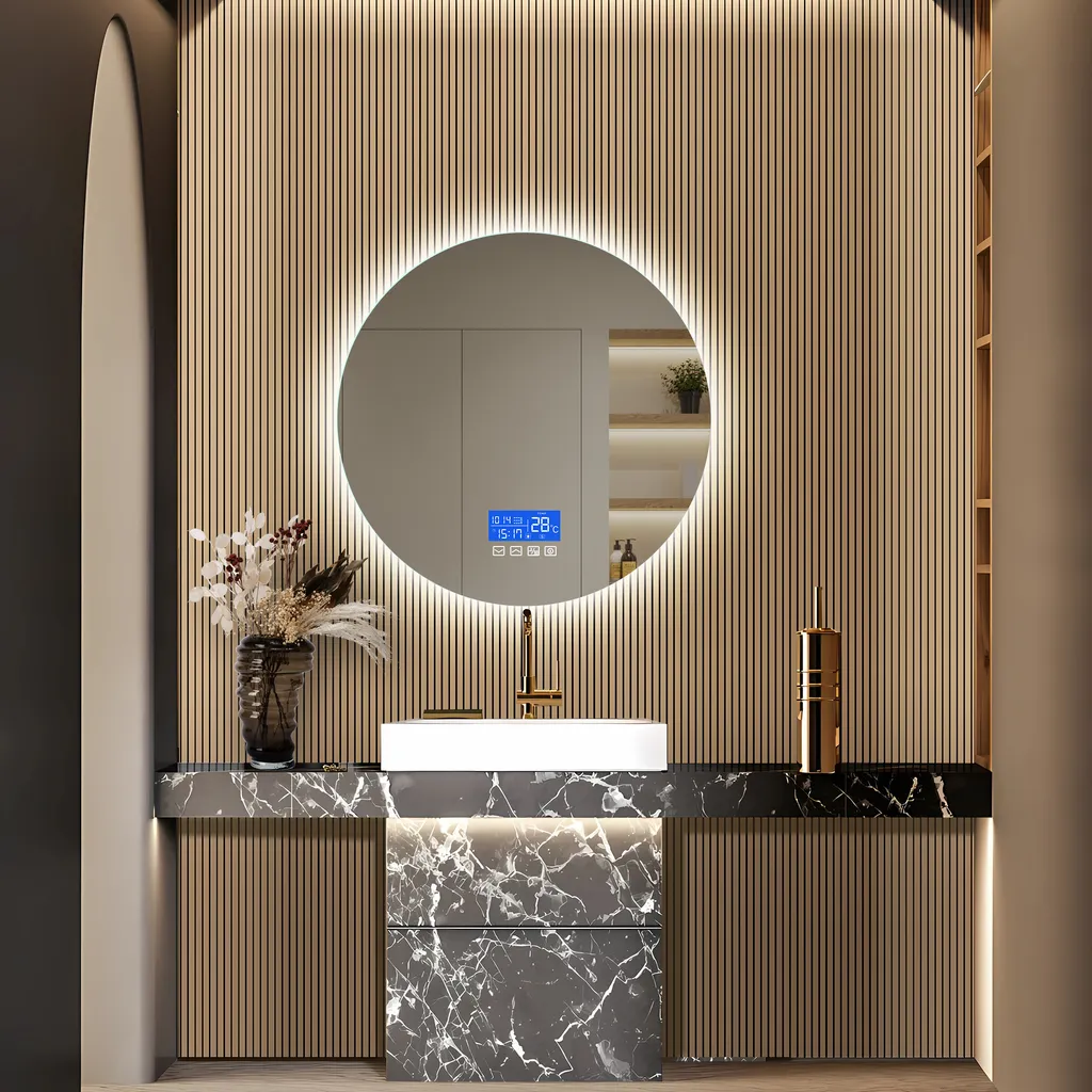 Miroir de maquillage LED 100 cm à intensité variable pour salle de bain