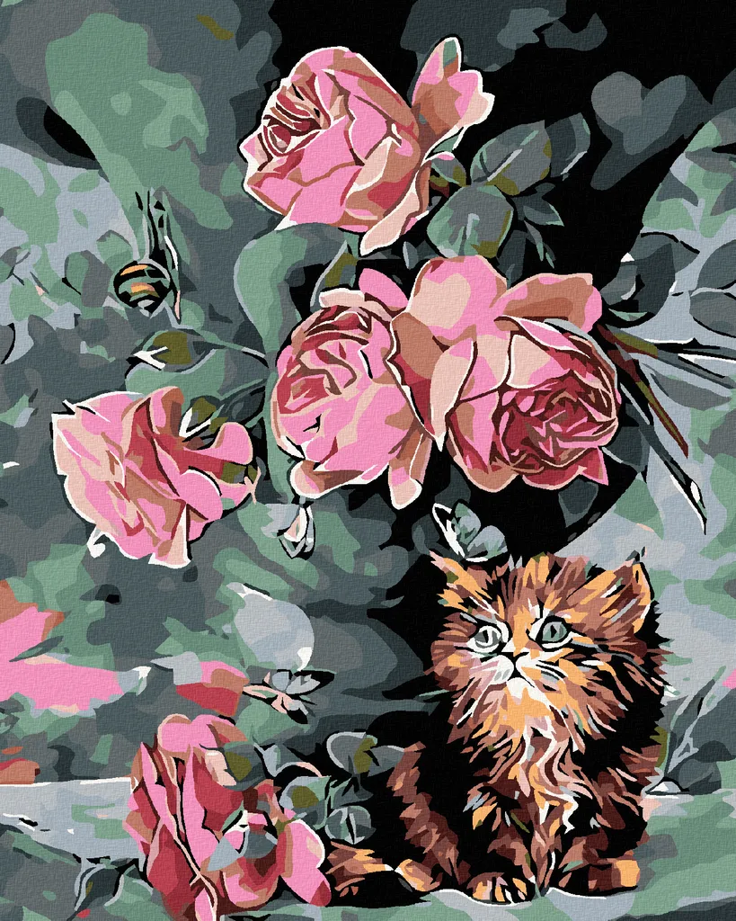 Zuty Diamond Painting Piccolo Gattino 40x50 cm con Telaio in Legno