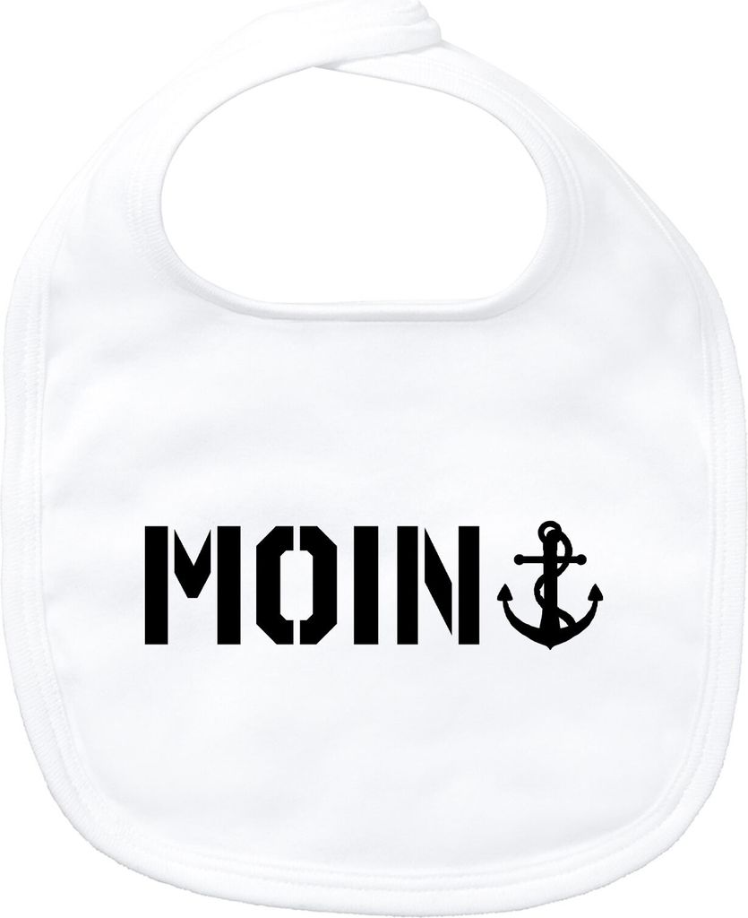 Huuraa Baby Lätzchen Moin Anker White Klettverschluss Baumwolle Latz Geschenkidee