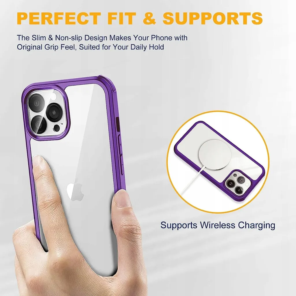 Housse iPhone 14 Pro Max Violette - Étui Rigide avec Renfort de Bordure - 5
