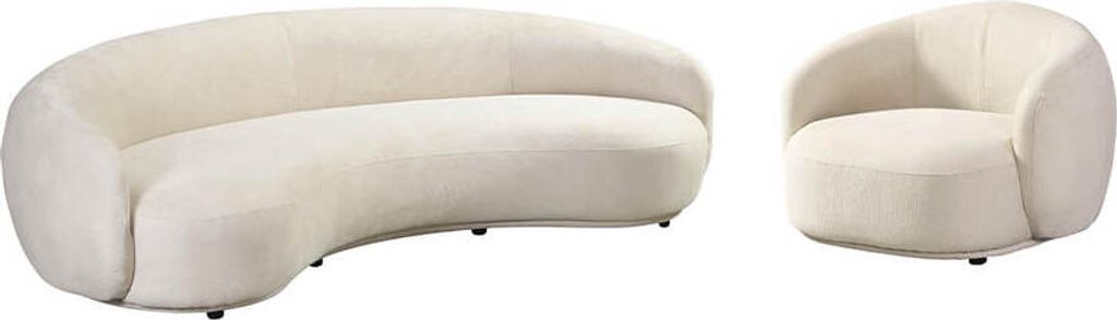 HOME DELUXE Lounge Set CASARA - Beige I Sofa, Sessel, Bequem, Moderne, Schlaffunktion, Ecksofa, Schwebendes Design, Stilvoll, Modern, Edel, Premium...