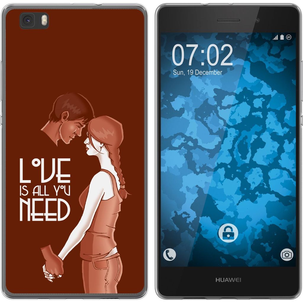 PhoneNatic Case kompatibel mit Huawei P8 Lite 2015 (1.Gen.) Silikon-Hülle in Love M3