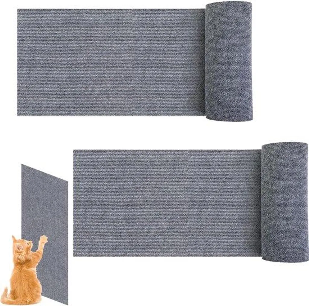 Stop griffures chat : Lot de 2 panneaux à griffer gris muraux 100x40cm