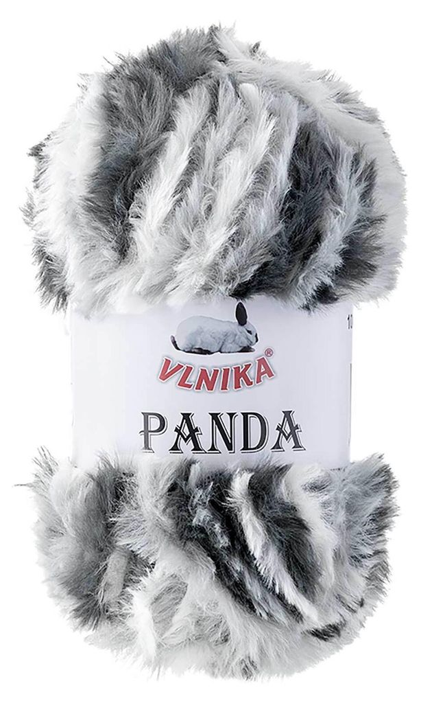 100g Strickgarn Panda Strick-Wolle Kunstfell Kuschelwolle Produktbild 