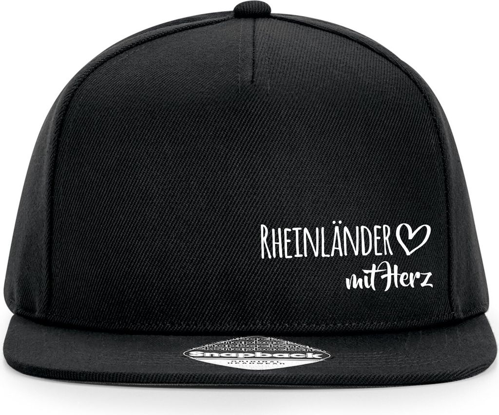 Huuraa Cappy Mütze Rheinländer mit Herz Black Polyester Snapback Kappe Geschenkidee