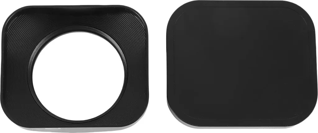 Capuchon d'objectif en aluminium 52mm avec capot carré anti-choc noir
