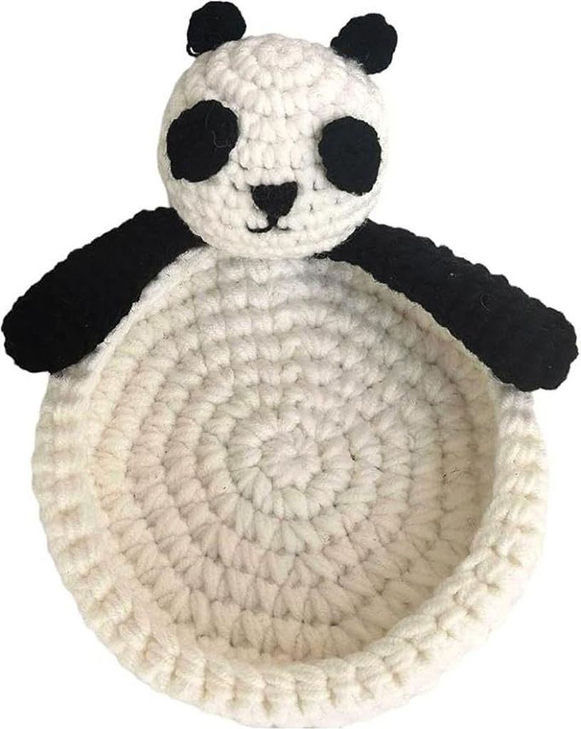 Gehäkelter Untersetzer mit Ente und Panda, hitzebeständig, rutschfest, für Küchenarbeitsplatte, Tischschutz, handgefertigt, für Tassen, Kaffee...