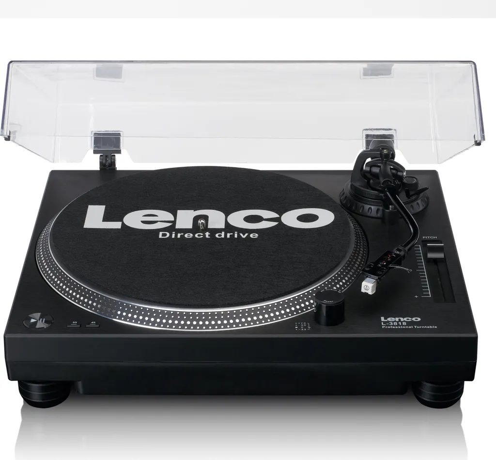Platine vinyle DJ Lenco L-3818BK avec Pitch Control et encodage USB PC