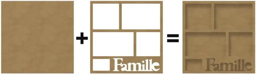 Cadre photo DIY Famille 40x40 cm Gomille pour créer un pêle-mêle unique