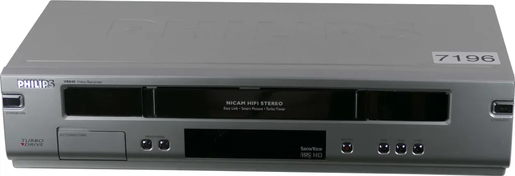 Magnétoscope VHS Philips VR840/16 avec Turbo Drive et 6 Têtes Hi-Fi Stéréo
