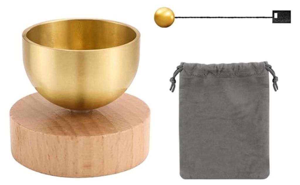 Mini-Klangschalen-Set, einfach zu bedienen, Kupfer-Meditationsklangschale, Yoga-Meditation, Entspannung, Stressabbau, Chakra-Heilung, tragbares spi...
