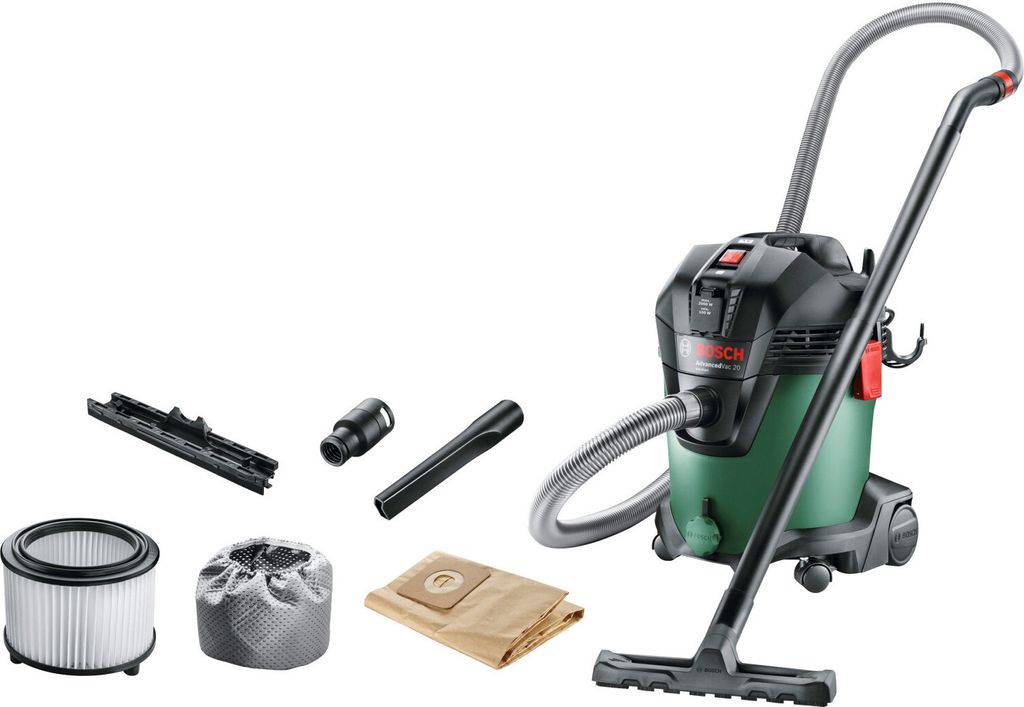 Bosch AdvancedVac 20, 20 l, Bez worka, Czarny, Zielony, 3,5 Zdjęcie produktu 