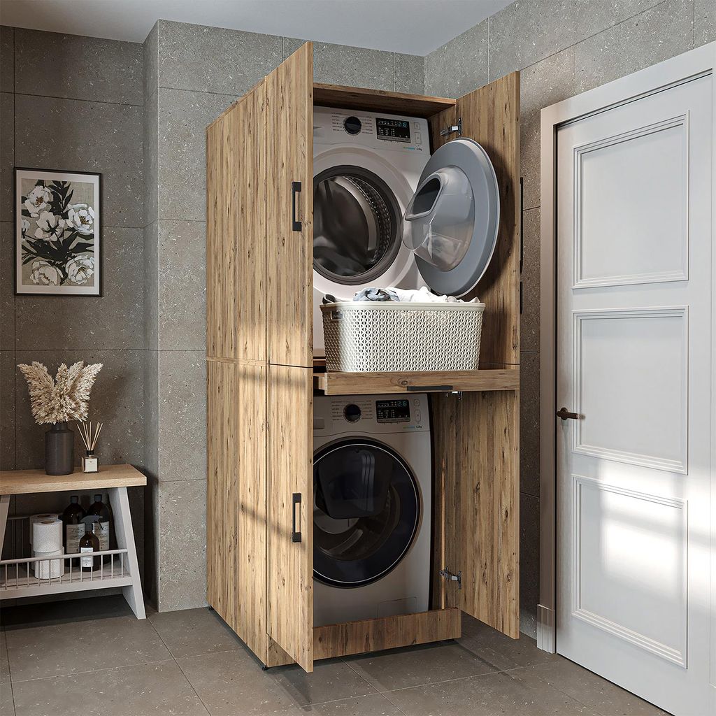 Roomart DORA-I Waschmaschinenschrank 70 cm breit, Eiche Produktbild 