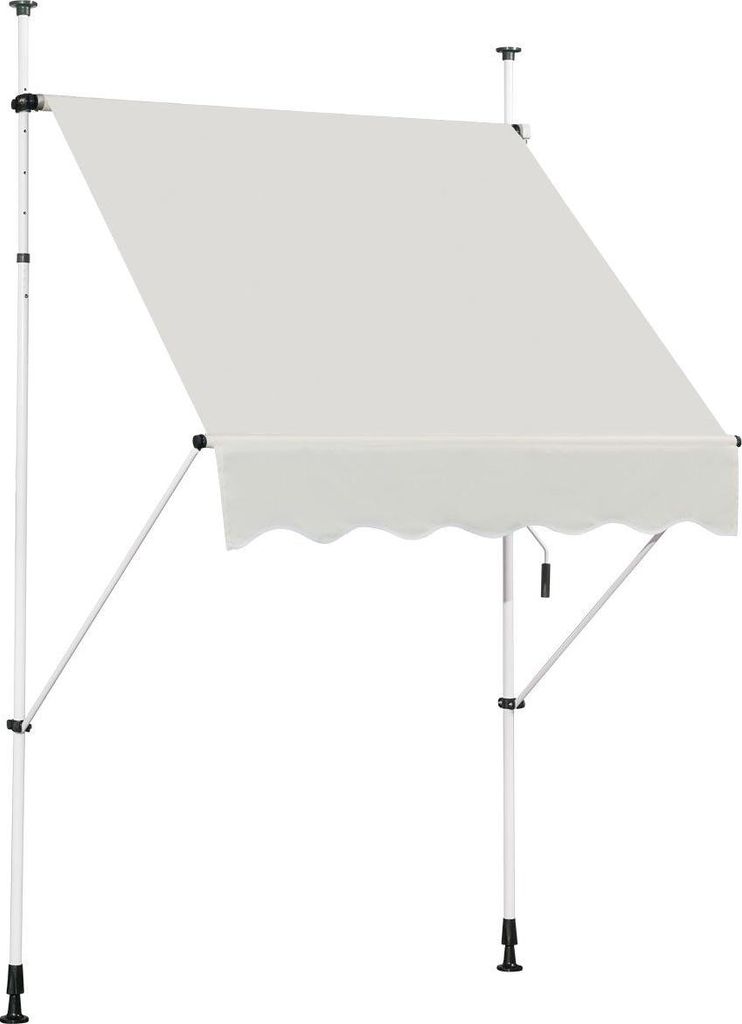 Teleskop-Markise Sonnenschutz UV-abweisende wasserdichte Markise 150 x 120 cm Beige