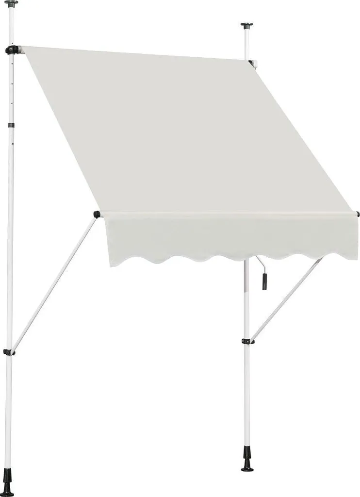 Auvent beige imperméable 150x120 cm avec toile haute densité anti-UV