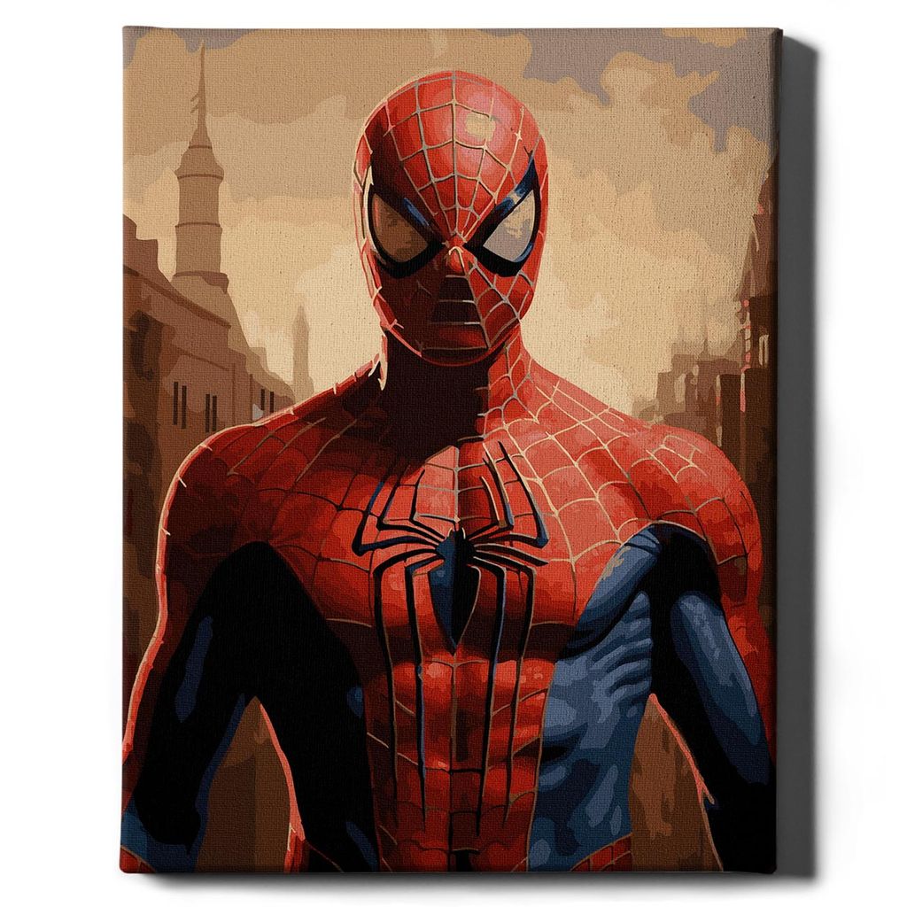 Oh Art! – Malen nach Zahlen Set Spiderman Marvel – 40x50cm, mit Holzrahmen und Pinseln DIY