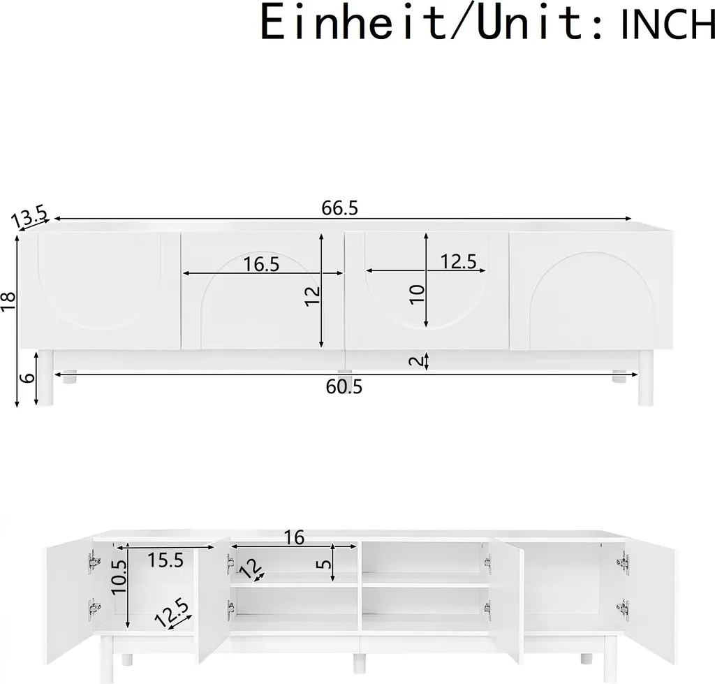 Sweiko Mobile TV Design Onde - Credenza Moderna e Ripiani - 9