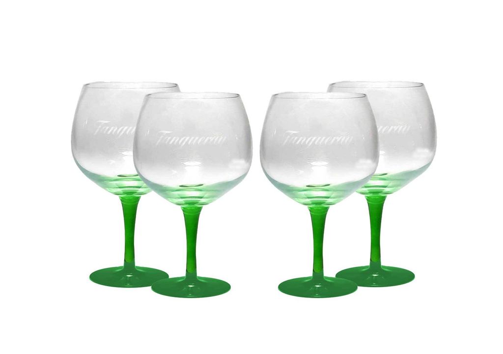 Tanqueray 4er Set Gin Gläser COPA Ballonglas, grüner Stiel Produktbild 