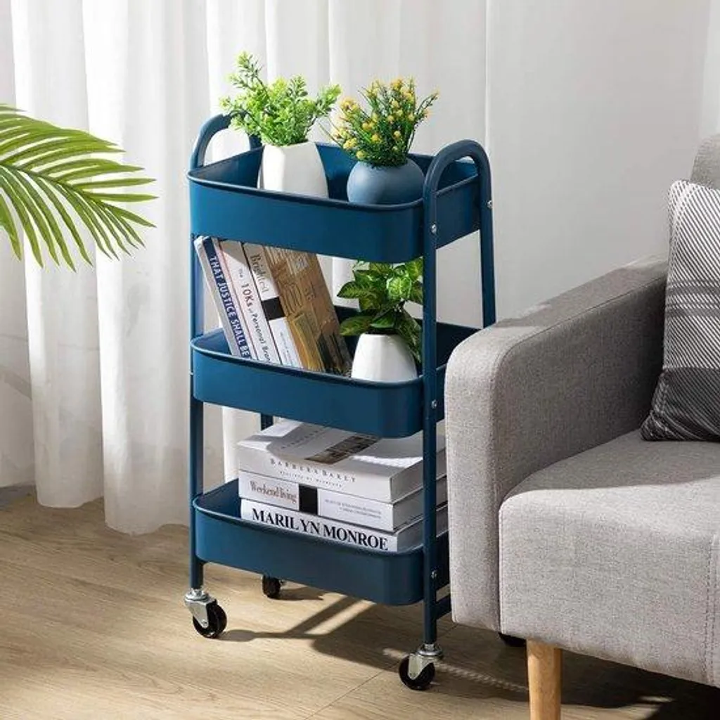 Desserte de rangement à roulettes slim pour salle de bains et cuisine