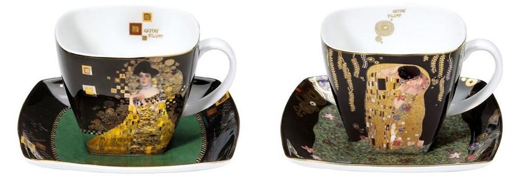 2er Set Gustav Klimt Tassen mit Untertasse SET 1 250ml Produktbild 