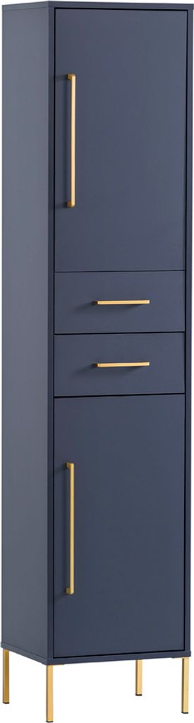 schmaler Hochschrank KELLA-80 in nachtblau, B/H/T: ca. 40,5/184,3/33,1 cm