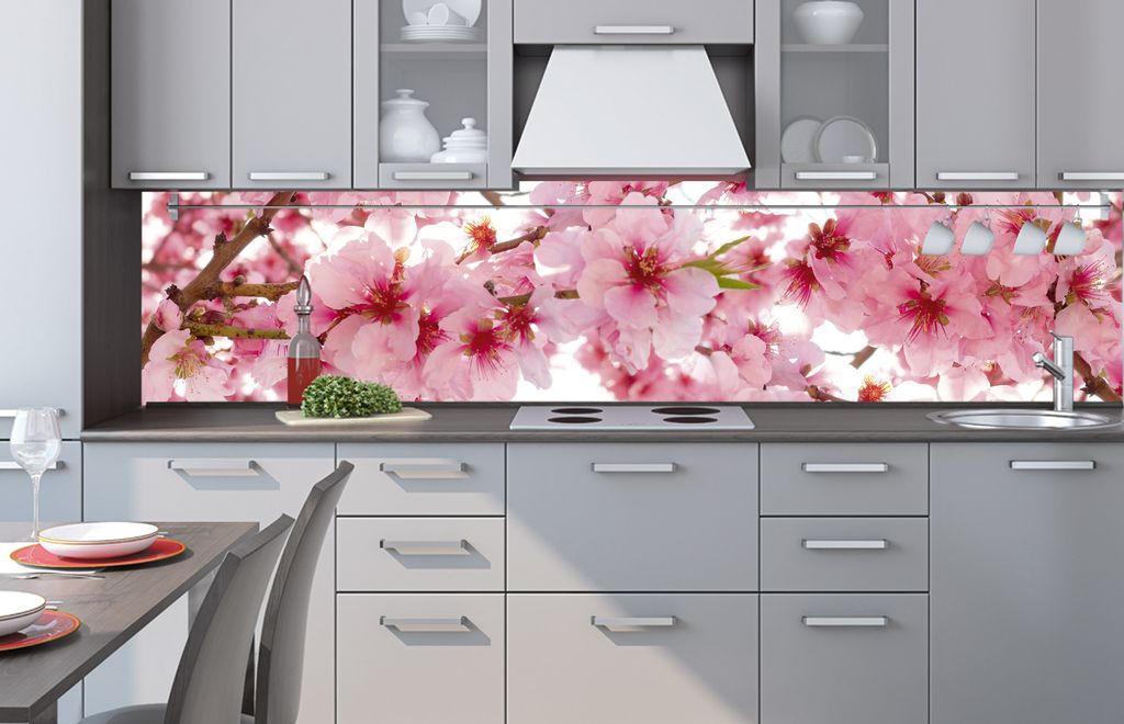 Küchenrückwand Selbstklebend Fliesenspiegel Deko Folie Spritzschutz Apfelblüte 
