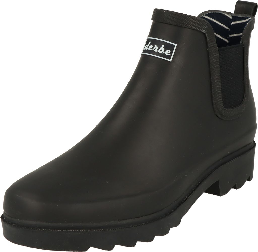Derbe Damen Schuhe Chelsea Gummistiefel Utgahn Stevel Wasserdicht Schwarz